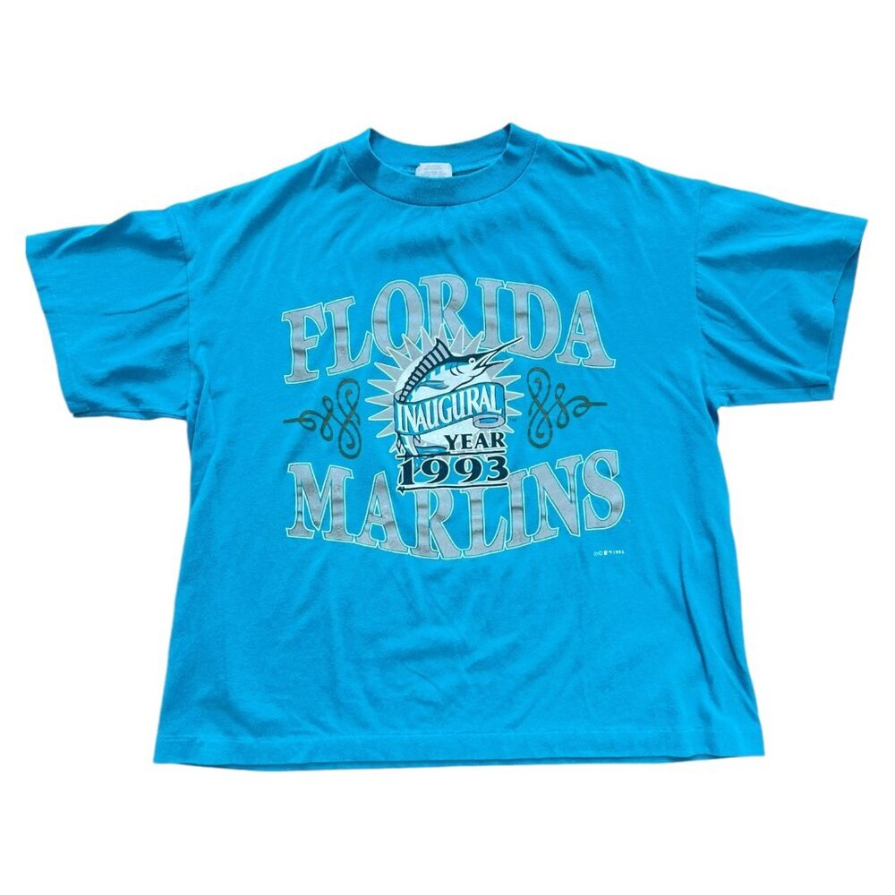 Vintage 90s 1993 Florida Marlins Inaugural Year Single Stitch T-shirt MLB Size L